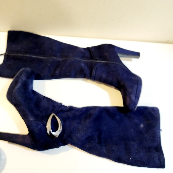 Impo Stretch Omara Navy Blue Textil Upper high heels boots size 8.5M - Picture 3 of 11